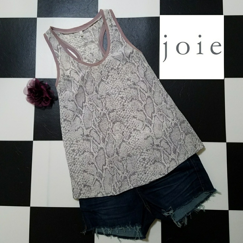 🚩 SALE Joie | Snake Print Racer-back Silk Tank Top XS